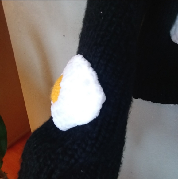 Society Mano Handmade Knit Girlhoodcore Boho Dopamine Black White Egg Sweater M - Picture 6 of 11